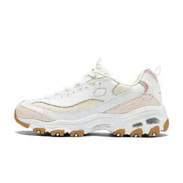 Кроссовки женские DLITES с низким верхом, белые/светло-розовые Skechers 150241-wlpk | white/light pink