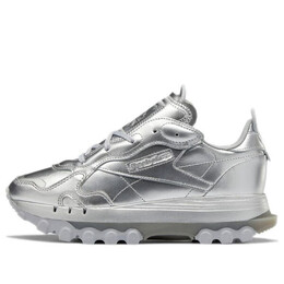 Кроссовки cardi b x classic leather 'silver metallic pewter' Reebok, серебряный gw2632 | silver metallic/silver metallic/pewter