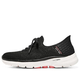 Кроссовки go walk 6 lace up 'black pink' Skechers, черный 124568-bkhp | black/pink