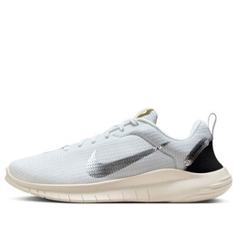 Кроссовки flex experience run 12 'white metallic silver' Nike, белый dv0746-101 | white/metallic silver