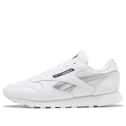 Кроссовки classic leather 'white silver metallic' Reebok, белый ef3267 | white