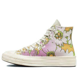 Кроссовки chuck 70 high 'crafted florals' Converse, белый a00537c | white/purple/green/yellow