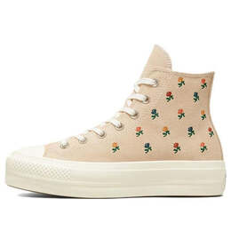 Кроссовки chuck taylor all star lift platform high 'embroidered roses' Converse, бежевый a04300c | creamyellow
