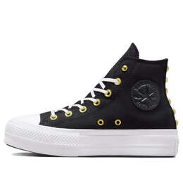 Кроссовки chuck taylor all star lift platform star studded 'black white gold' Converse, черный a05453c | black/white/gold