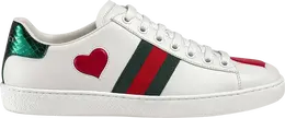 Кроссовки Gucci Wmns Ace Low Heart, белый 435638 a38m0 9074 | heart