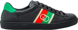 Кроссовки Gucci Wmns Ace Elastic Web Interlocking G - Black, черный 645767 1xgm0 1096 | interlocking g - black