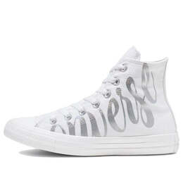 Кроссовки chuck taylor all star high 'metallic script logo - white' Converse, белый 566176f | white/silver