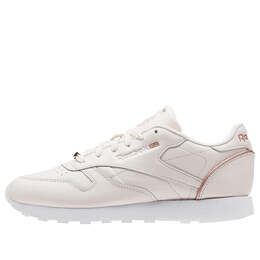 Кроссовки classic leather hw running shoes pink/gold Reebok, белый bs9880 | white/pink/gold
