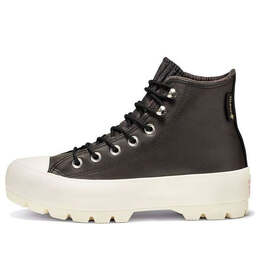 Кроссовки chuck taylor all star lugged waterproof leather high top thick sole black white Converse, черный 565006c | black/white