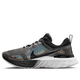 Кроссовки react infinity run flyknit 3 premium 'black zebra iridescent' Nike, черный dz3027-001 | blackgray