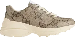 Кроссовки Gucci Wmns 100 Rhyton Sneaker Beige Monogram, бежевый 680915 umo00 9742 | beige monogram