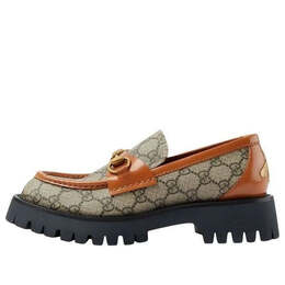 Кроссовки gg canvas platform loafers horsebit 'brown leather' Gucci, коричневый 723283-faa0q-9790 | brown/beige/ebony