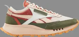 Кроссовки kakao x classic leather legacy 'soft ecru hunter green' Reebok, коричневый gz6150 | brown