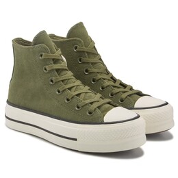 Chuck Taylor All Star кроссовки на платформе Hi Lift Converse, зеленый 1049846/43311 | olive green suede/egret