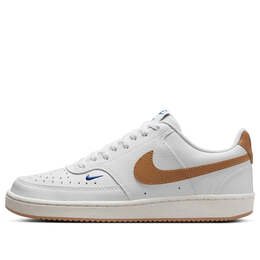 Кроссовки court vision low next nature 'white flax' Nike, белый fv9952-102 | white/game royal/sail/flax