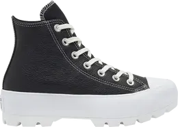 Кроссовки Converse Wmns Chuck Taylor All Star Lugged Leather High Black White, черный 567164c | black
