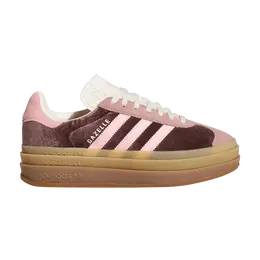 Кроссовки Adidas Wmns Gazelle Bold Shadow Brown Glow Pink Velvet, розовый jq5143 | shadow brown glow pink velvet