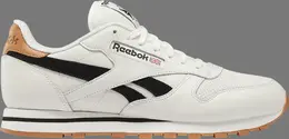 Кроссовки classic leather 'chalk black' Reebok, белый fx1249 | white