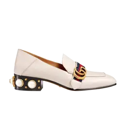 Кроссовки Gucci Wmns Leather Mid-Heel Loafer, цвет White Blue Red 423559 dkhc0 9061 | white blue red