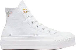 Кроссовки Converse Wmns Chuck Taylor All Star Lift Platform High Autumn Embroidery - White, белый a05068c | white