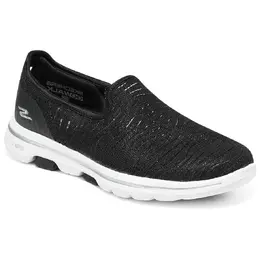 Женские повседневные кроссовки Skechers Go Walk 5 Low Top черно-белые 124164-bkw | black white
