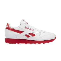 Кроссовки Classic Leather Reebok, белый gv7738 | footwear white/footwear white/vector red