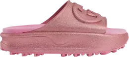Кроссовки Gucci Wmns Slide Sandal 'Interlocking G - Metallic Rose Pink', розовый 725541 jaac8 5914 | pink