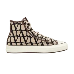 Высокие кроссовки Valentino Toile Iconographe High, коричневый 2y0s0h01 rwc 6zn | beige/black
