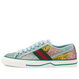 Кроссовки tennis 1977 'sequin - multi' Gucci, зеленый 652622-2mo10-8492 | green/silver/multi-color/red/gold