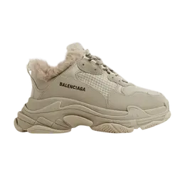 Кроссовки Balenciaga Wmns Triple S Sneaker Fake Fur - Beige, коричневый 668562 w3cq5 9710
