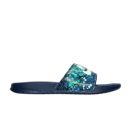 Кроссовки Nike Wmns Benassi JDI Slide Floral Print - Binary Blue, синий 618919 404 | floral print - binary blue