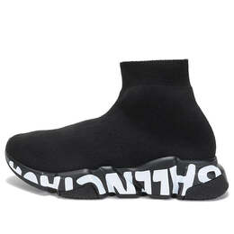 Кроссовки speed graffiti sneakers 'black knit white graffiti sole unit' Balenciaga, черный 605942w2db71006 | black/white