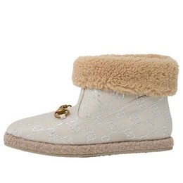 Кроссовки canvas wool lame gg monogram fria horsebit ankle boots 'gardenia silver' Gucci, серебряный 629086-2c810-9152 | gardenia silver/butterscotch