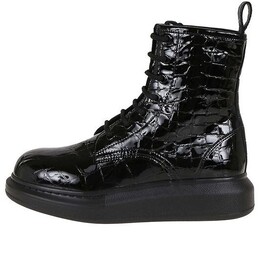 Кроссовки crocodile effect high hybrid boots 'black' Alexander McQueen, черный 633922why201000 | black