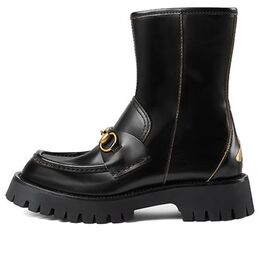 Кроссовки horsebit-embellished ankle boots 'black' Gucci, черный 643900-ds800-1000 | black