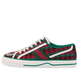 Кроссовки tennis 1977 'houndstooth motif' Gucci, зеленый 645978-2kt30-8262 | green/red/white