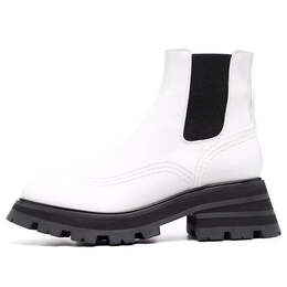 Кроссовки leather chelsea ankle boots 'white black' Alexander McQueen, белый 666368whz849360 | white