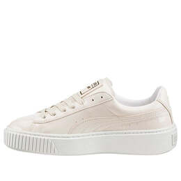 Кроссовки basket platform patent leather Puma, бежевый 363314-02 | cream