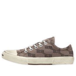Кроссовки paris low top sneakers 'tan bb monogram cotton and white rubber' Balenciaga, бежевый 688757w3rq22298 | tan/brown/white