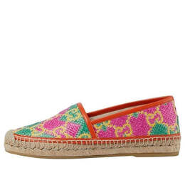 Кроссовки gg espadrille herringbone straw leather 'multicolour' Gucci, розовый 703613-uyg10-8360 | pink/yellow/orange/green