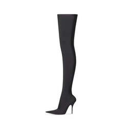 Кроссовки knife 110mm over the knee boots 'black matte spandex' Balenciaga, черный 719816w2es01000 | black