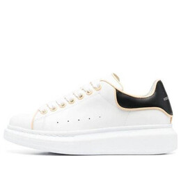 Кроссовки oversized leather sneakers 'white black' Alexander McQueen, белый 733003whje58808 | white/black/yellow