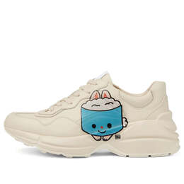 Кроссовки kawaii rhyton leather sneakers 'cream white' Gucci, бежевый 738776-drw00-9522 | beige/white/multi-color