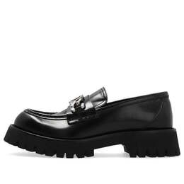 Кроссовки lug sole loafer 'black leather' Gucci, черный 752650-ds800-1000 | black