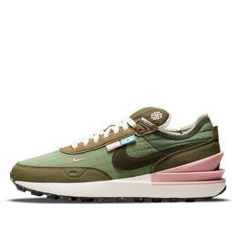 Кроссовки waffle one nn 'toasty - oil green' Nike, зеленый do4661-331 | green/pink/black