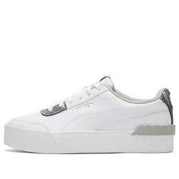 Кроссовки carina lift snake white/snake print low casual board shoes Puma, белый 373230-01 | white/gray/black
