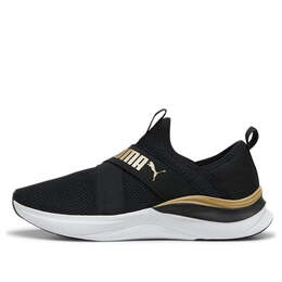 Кроссовки softride harmony slip-on 'black gold' Puma, черный 379606-01 | black/white