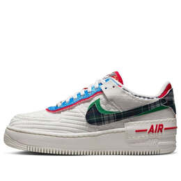 Кроссовки air force 1 low shadow 'multi-material' Nike, мультиколор dz5193-100 | sail/classic green/university blue/multi-color