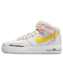 Кроссовки air force 1 '07 mid 'feel love' Nike, белый fd0869-100 | white/pearl pink/action green/opti yellow