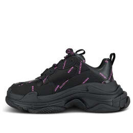 Кроссовки triple s sneaker 'all over logo - black pink' Balenciaga, черный 524039w2fa11050 | black/pink